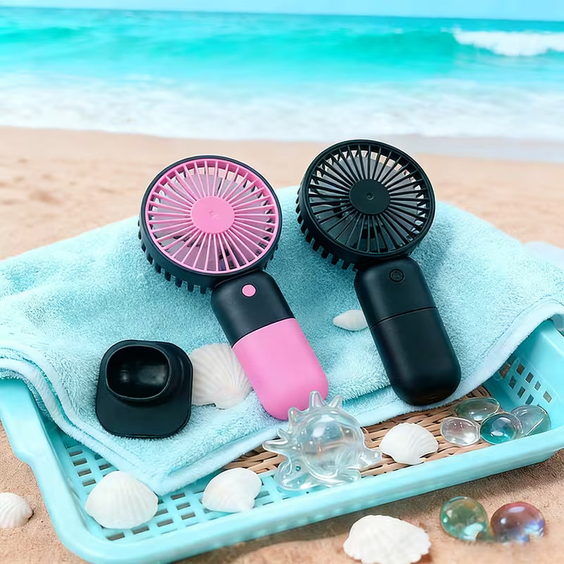 مروحة يدوية محمولة بتصميم زهرة 🌸